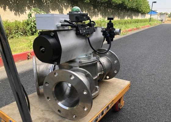 V Shaped 60° Pipe Included Angle Pneumatic Diverter Valve